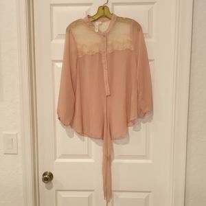 Creamy silk lace sheared Blu Reed shirt size XL